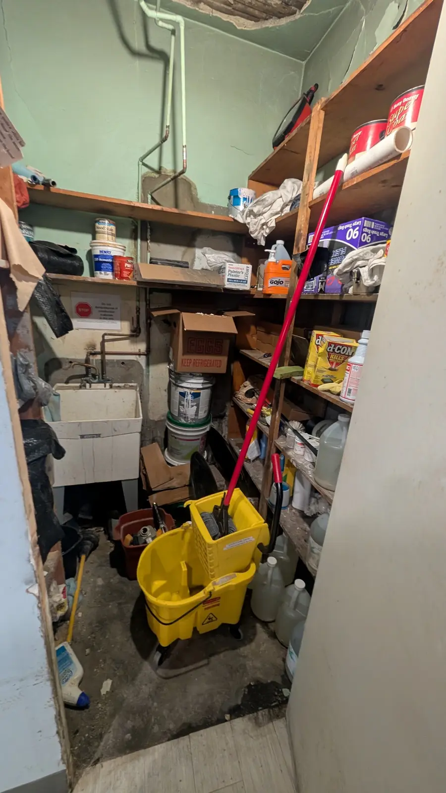 Basement slop sink