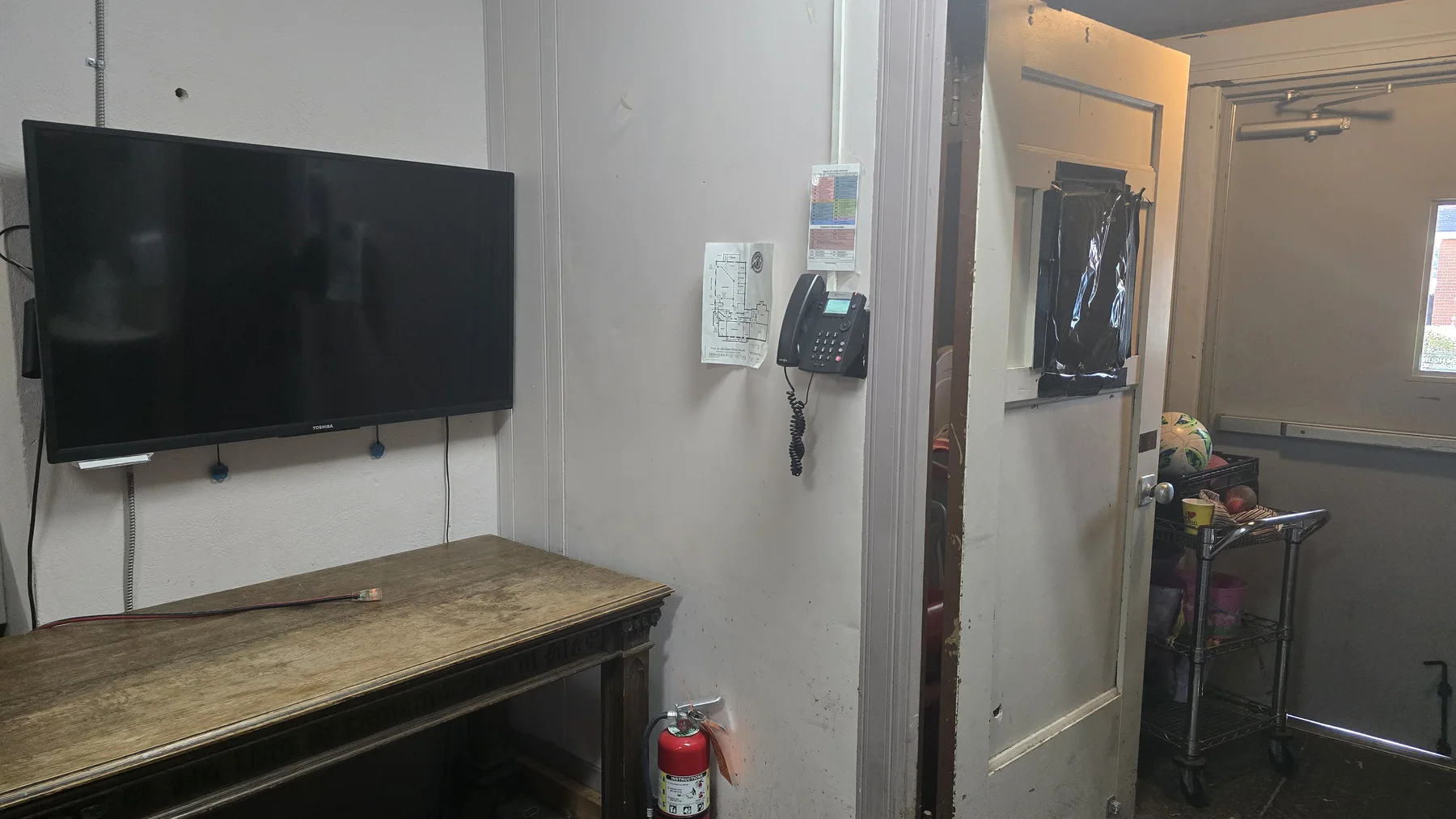 Reference view of Social Hall Entryway